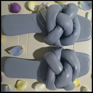 Banana Republic Slate Blue Knotted Slides